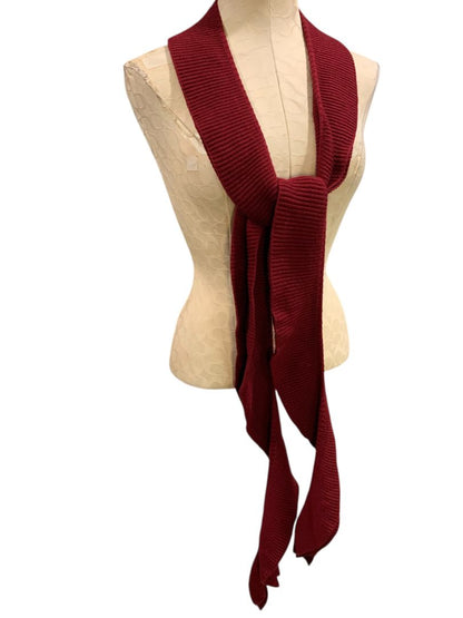 Ann Taylor Womens Ribbed Sweater Knit Scarf Merlot New Wool Blend