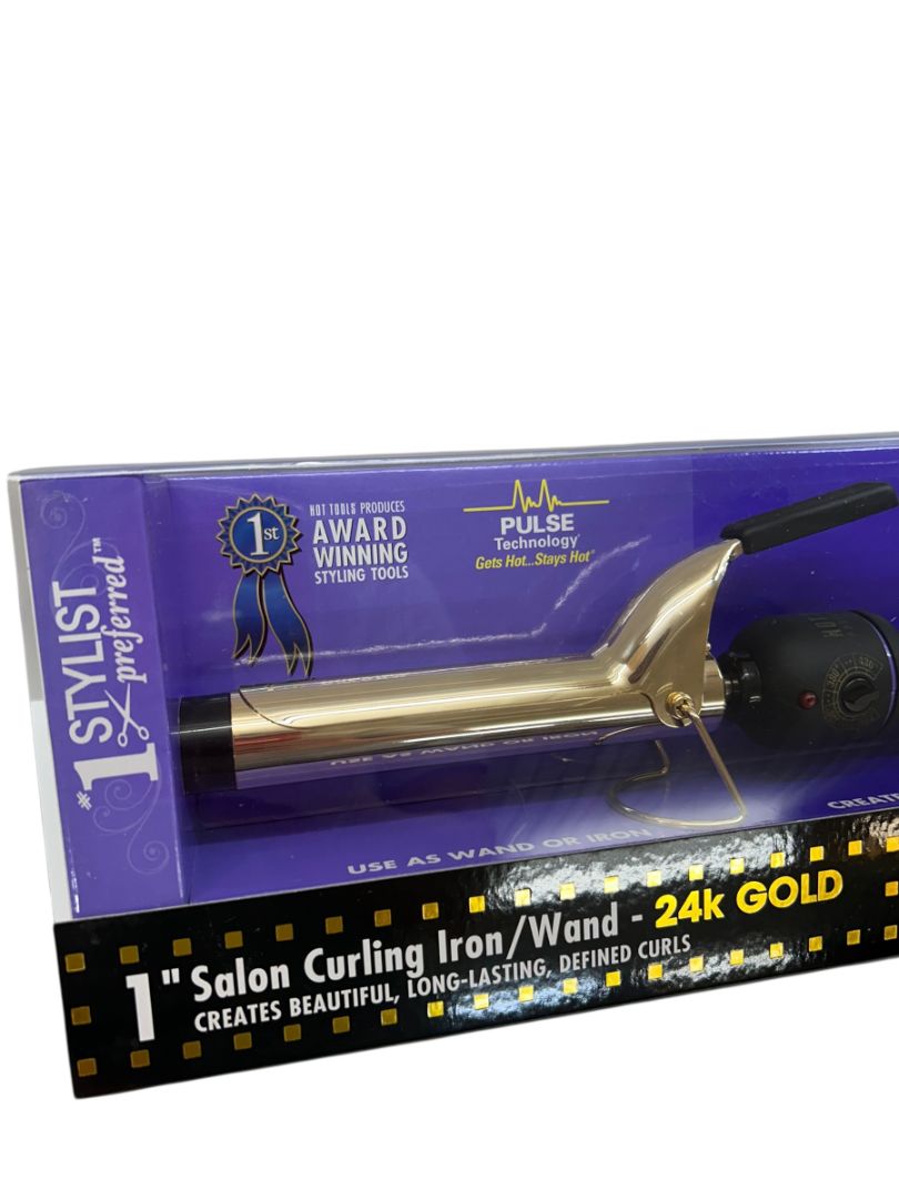Hot Tools Professional Hair Curling Iron 1" 1181 Spring Gold Styling Beauty New