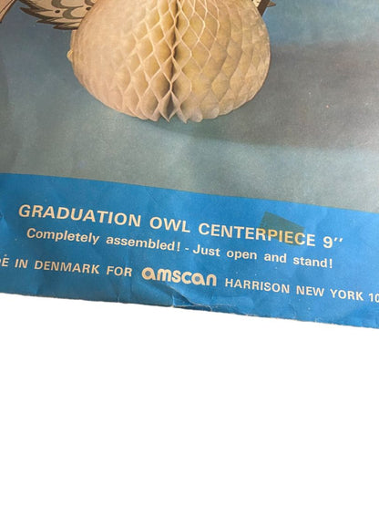 Vintage Amscan Graduation Owl Centerpiece 9" Honeycomb 9110