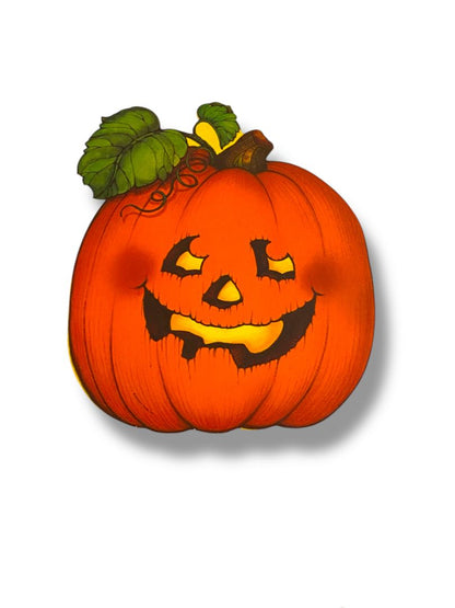 Vintage Hallmark Cutout Pumpkin Jack o Lantern Halloween Fall 9"