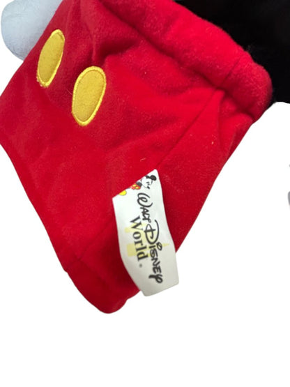 Vintage Walt Disney World Mickey Mouse Hand Puppet 12" Plush Red Hat