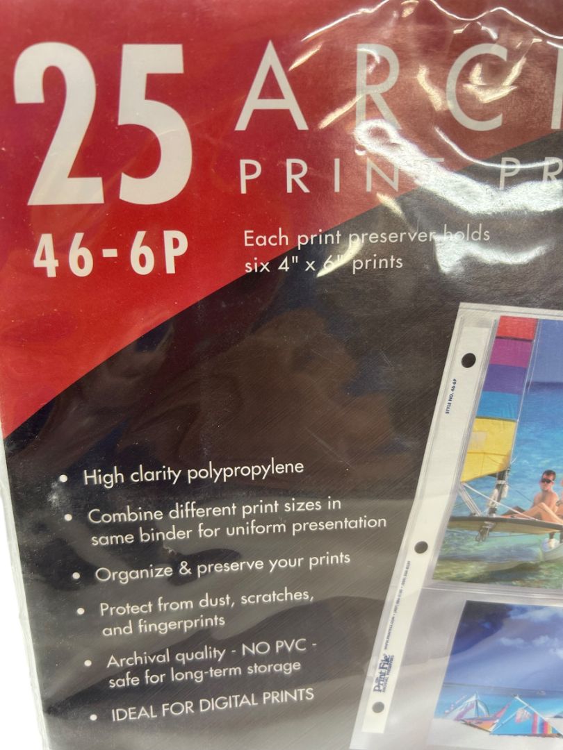 Print File 46-6P 4 x 6 Print Preservers Photo Pages 25 Pack New