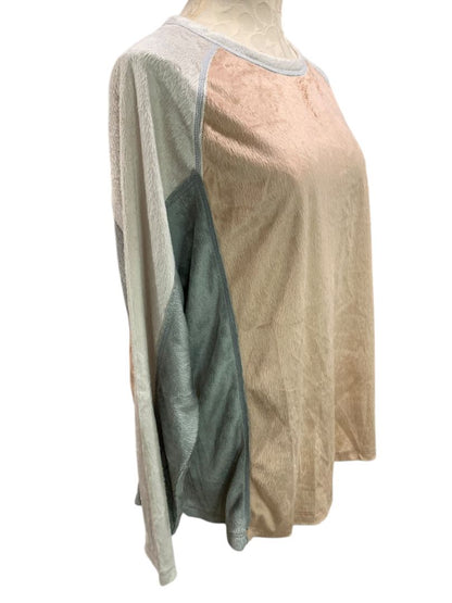 Size Medium Easel New Womens Color Block Soft Neutral Shirt