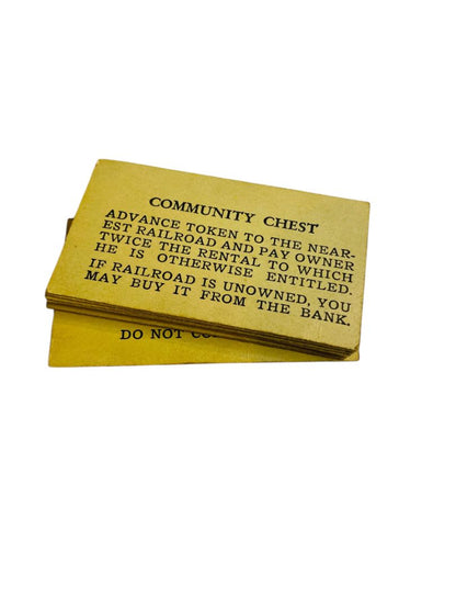 1936 Monopoly New Edition Replacement Chance Community Chest Cards