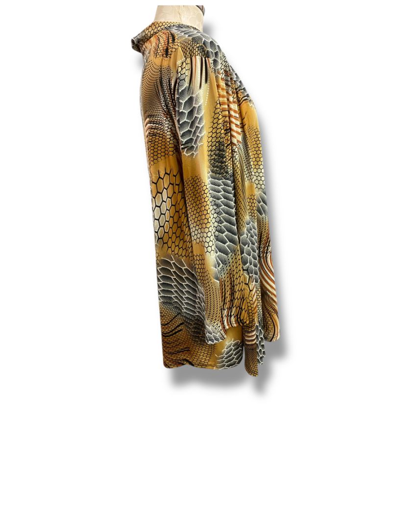 Size 3X LBisse Womens Shirt Pullover Faux Cardigan Abstract Reptile Print