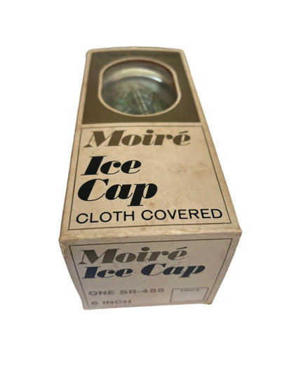 Vintage Ice Cap Pack Checked Cloth Covered Moire 6 Inch USA NOS