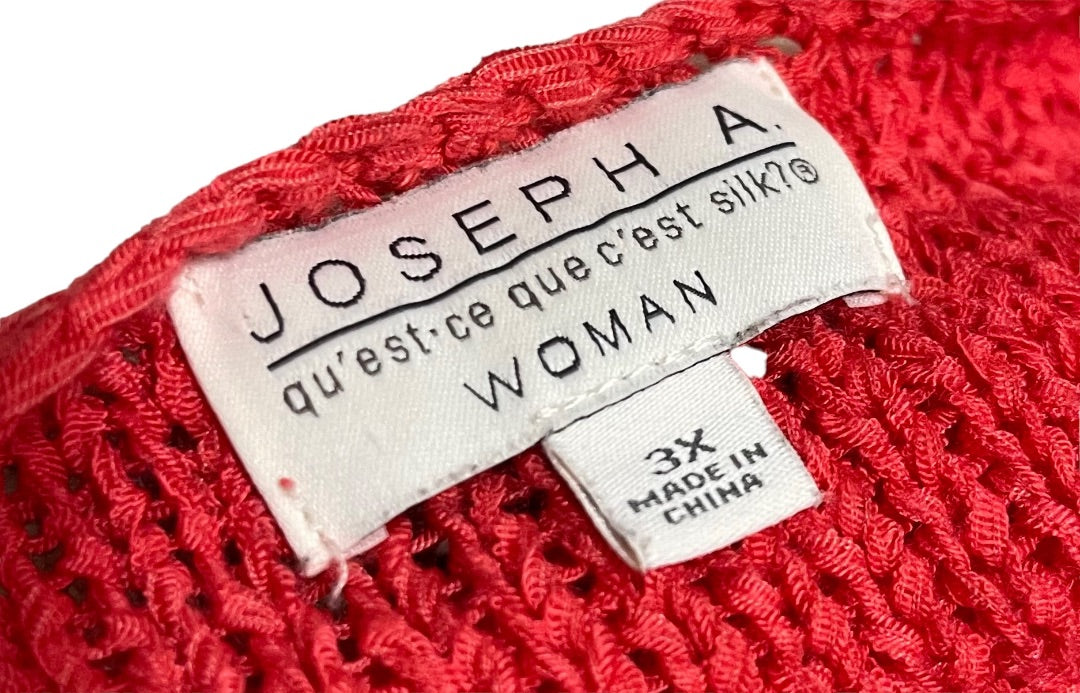 3X Joseph A Colorblock Dolman Sleeve Pullover Sweater Coral Oatmeal