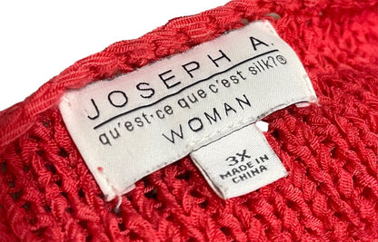 3X Joseph A Colorblock Dolman Sleeve Pullover Sweater Coral Oatmeal