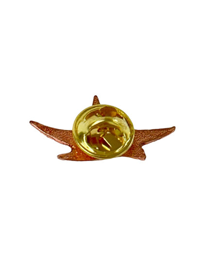 Goldtone Enameled Copper Color Sparkle Lapel Pin Star Starfish 1"