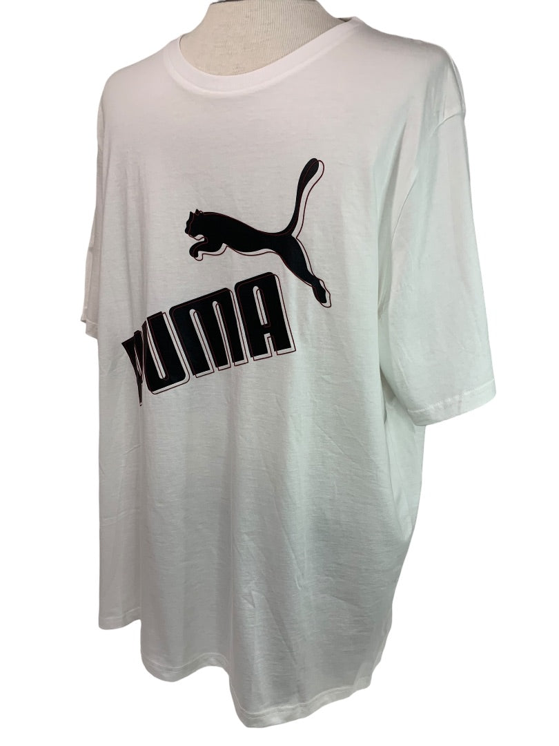 XXL Puma Mens New White Tshirt Short Sleeve Graphic Logo