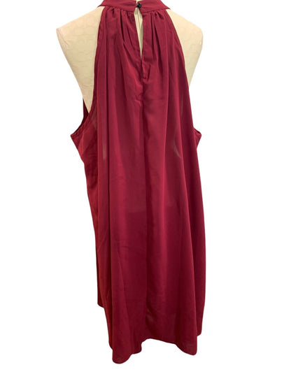 4XL Shein Curve Womens Lightweight Burgundy Shift Dress Lightweight Draped