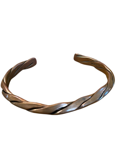 Twisted Copper Strand Adjustable Open Bracelet