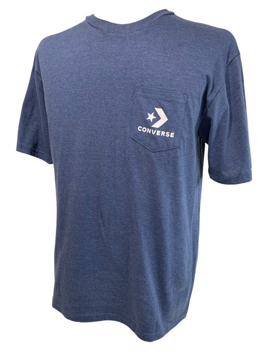 Small Converse Mens New Blue Short Sleeve Pocket Tshirt