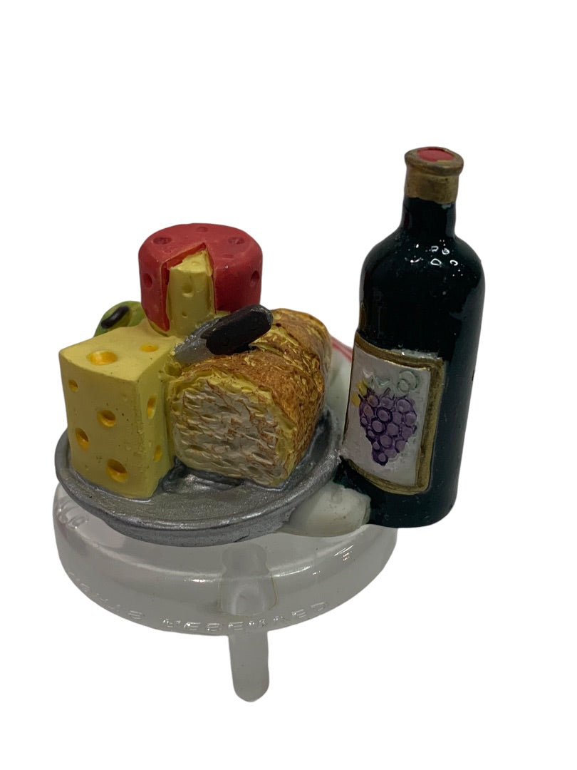 Miniature Boston Warehouse Wine Cheese Table Food Topper 2.25 Inches Vintage