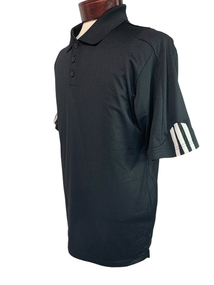 Small Adidas Mens New Black Golf Shirt Polo A76 MCL Stripe Cuff P77781 Climalite