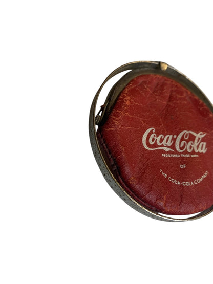 Vintage Coca-Cola Red Leather Change Purse Chrome Clasp