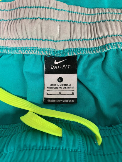 Large Nike Dri-Fit Womens Teal Gym Shorts 613595