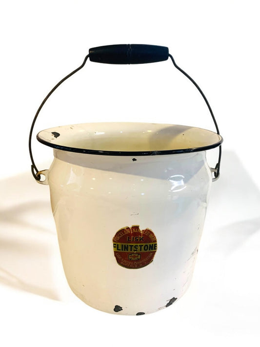 Porcelain Enameled Ware List Buffalo NY Flintstone Pail 9" Bucket