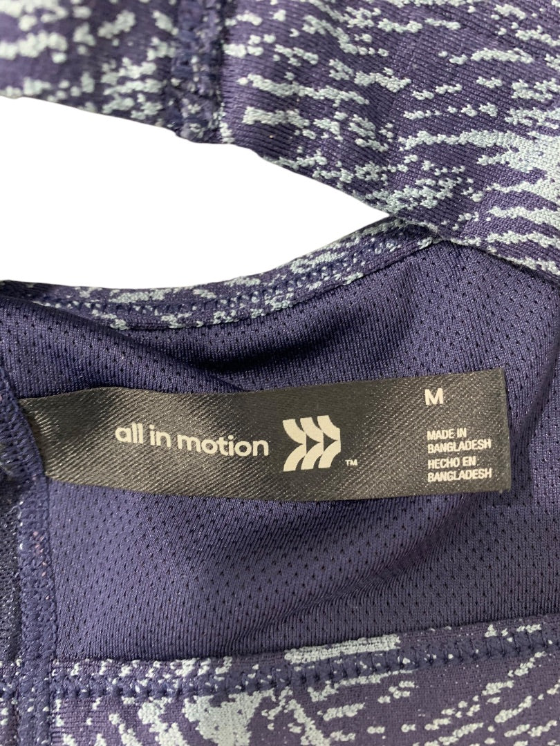 Medium All in Motion Blue Print Sports Bra Removable Pads