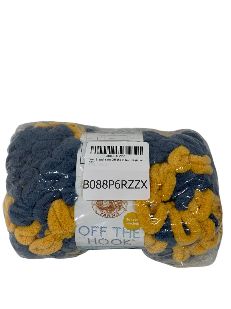 Lion Brand Yarns Off the Hook Magic Blue Yellow 3.3 oz (95g) Anchor New