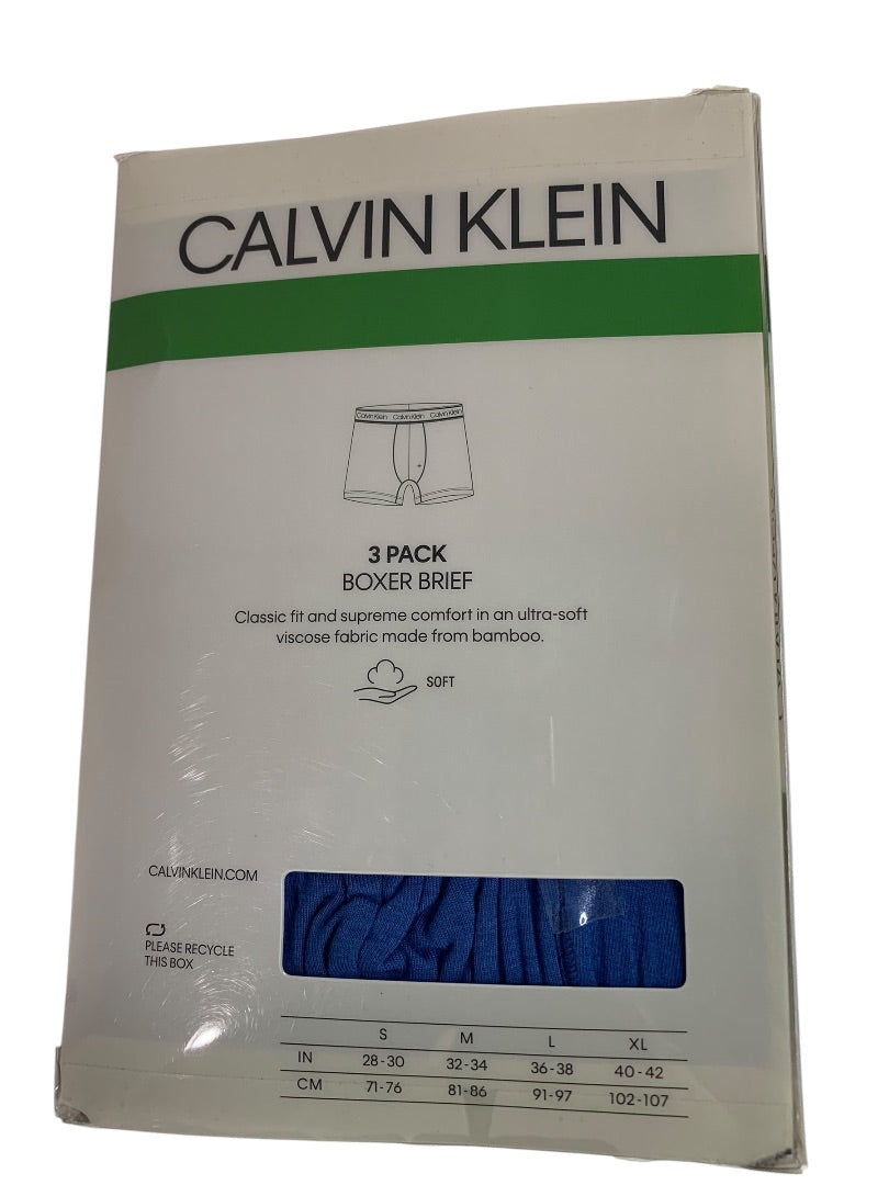 Medium Calvin Klein 3 Pack Boxer Briefs Mens New Blue