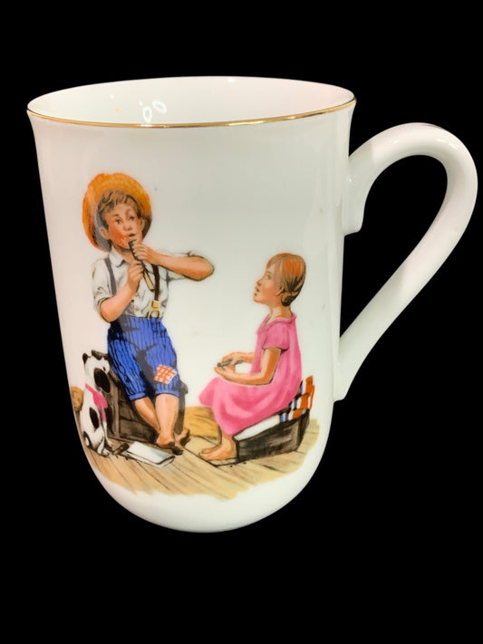 1986 Norman Rockwell Museum Collections Mug Gold Trim "Music Master"