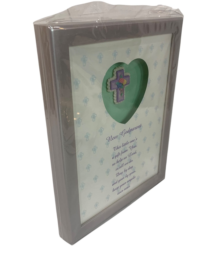 Enesco New Frame Shadowbox New Godparent Gift Tabletop or Wall Hanging