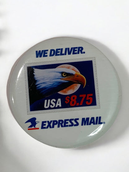 Promotional USPS Express Mail Pin Pinback Button 3 Inch Postal Service
