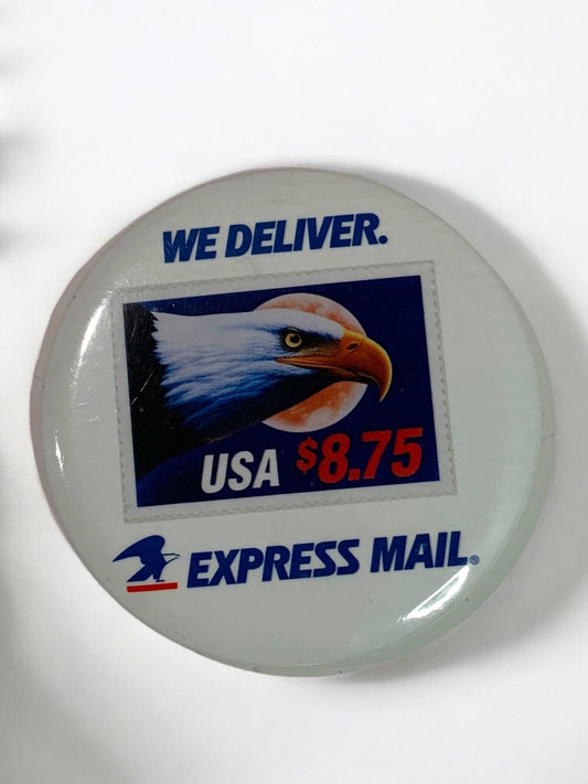 Promotional USPS Express Mail Pin Pinback Button 3 Inch Postal Service
