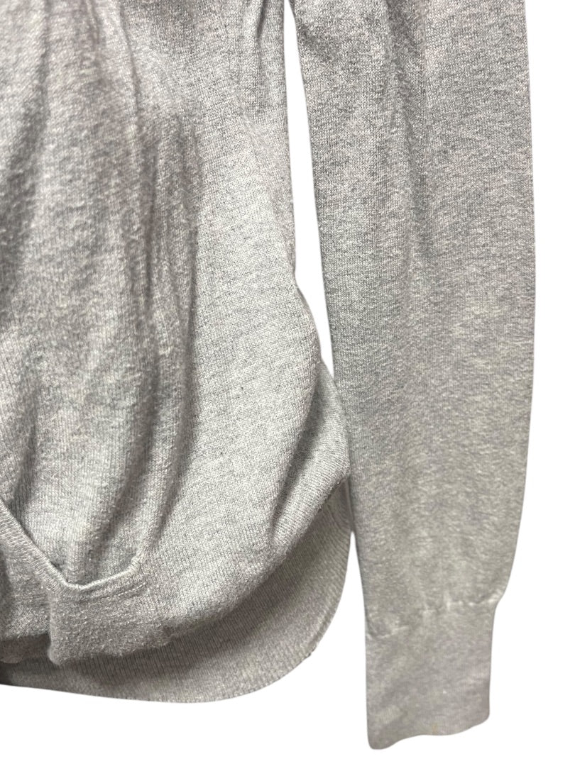 Large Charlotte Womens Gray Cardigan Sweater Hooded Cotton Rosettes