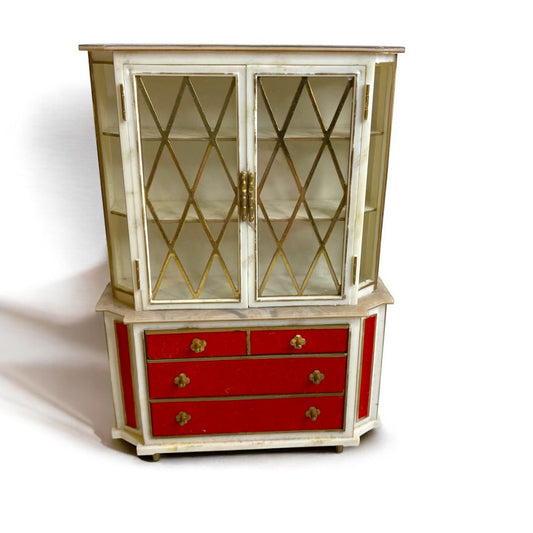 1960s Ideal Petite Princess Miniature Dollhouse China Cabinet 1:16