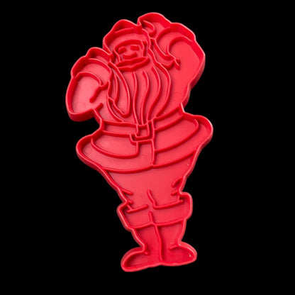 Tupperware 1970s Red Plastic Cookie Cutter USA Santa Christmas Jolly Holiday