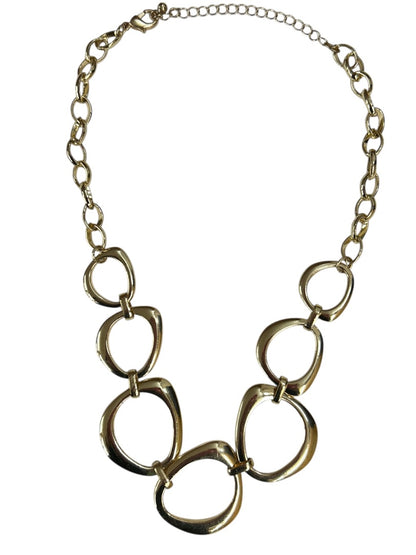 Goldtone 17-21 Inch Necklace Statement Lays Flat