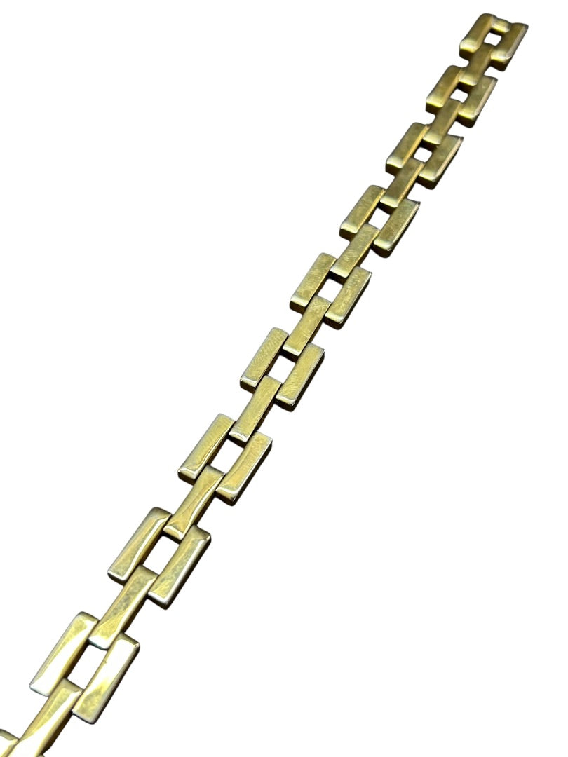 Vintage Goldtone 9 Inch Link Bracelet Foldover Clasp