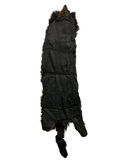 1950s Head to Tail Mink Stole Face Dark Brown Pocket Closure 48 Inch