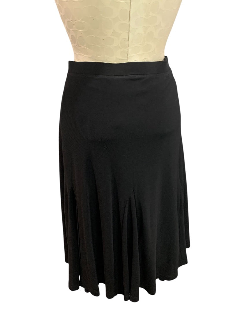 1X Sag Harbor Black Pull On A-Line Skirt with Undershorts