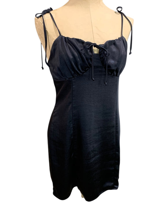 Medium L.A. Hearts Navy Blue Satin Satin Tie Shoulder Dress