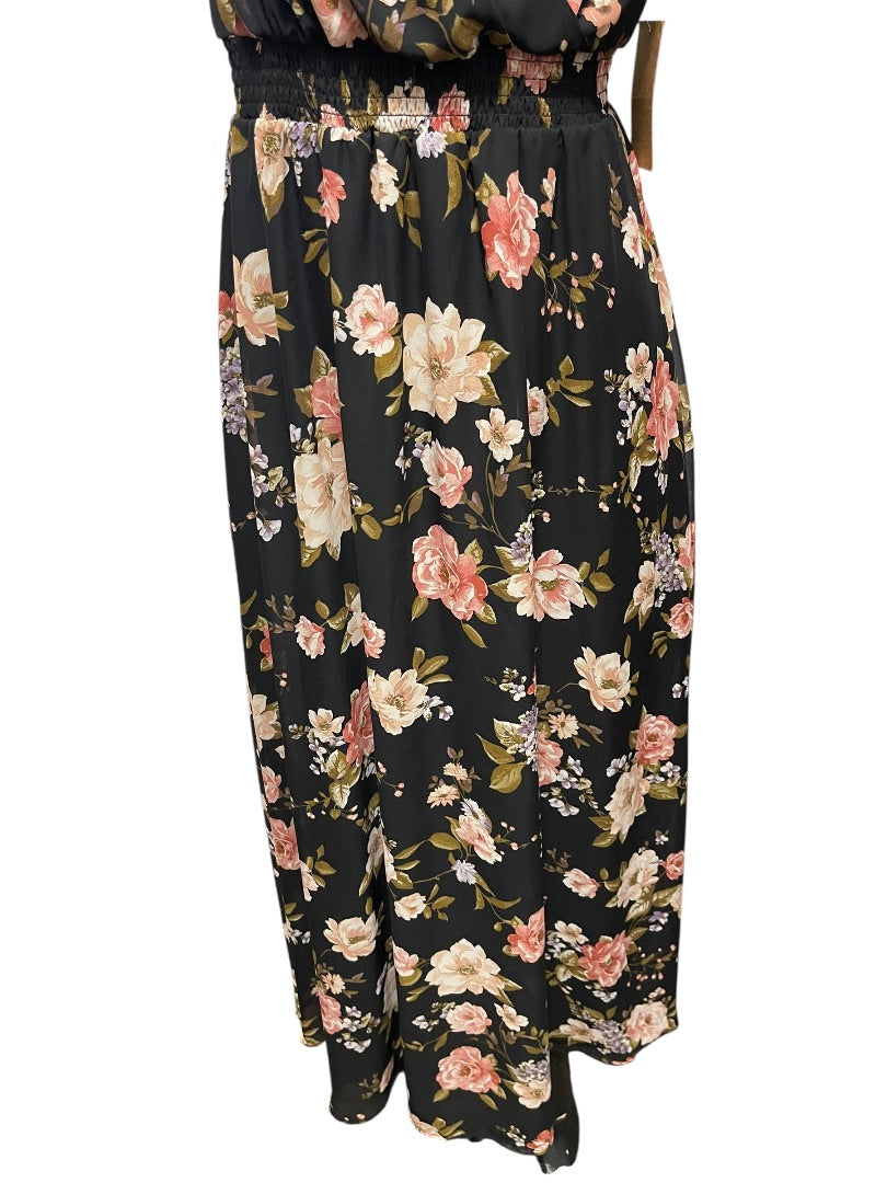 1X Just Found Floral Spaghetti Strap Lined Maxi Dress New