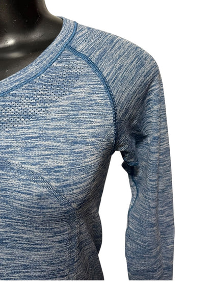 XS Lululemon Athletica Run Head Up Heart Out Womens Long Sleeve Top Blue