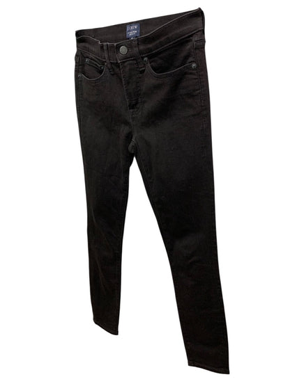 Size 25 J.Crew Womens Black 8" Mid-Rise Skinny Jeans Stretch Denim
