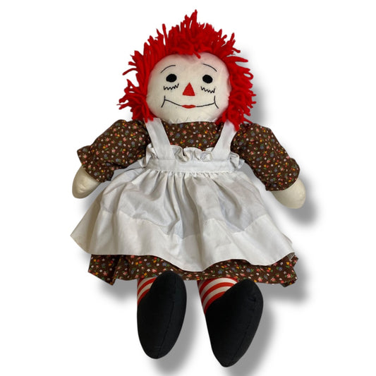 Vintage Raggedy Ann Rag Doll Handmade  18" Embroidered Face