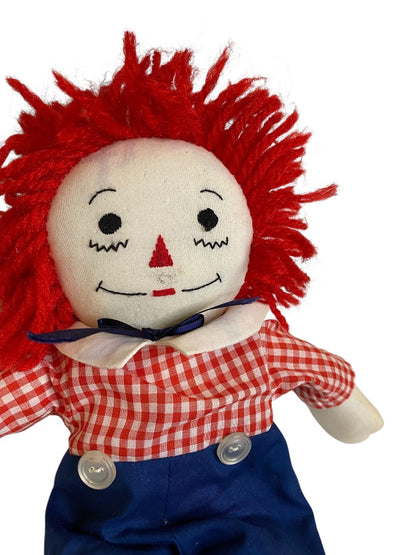 Vintage Raggedy Andy Rag Doll 16" Embroidered Face Handmade