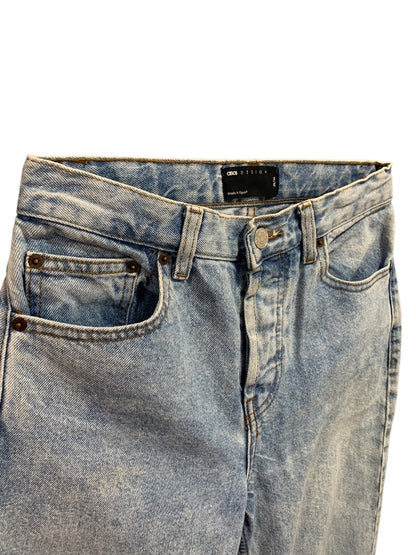 Size 25 Asos Buttonfly Womens Acid Wash Retro Jeans Denim Straight Leg