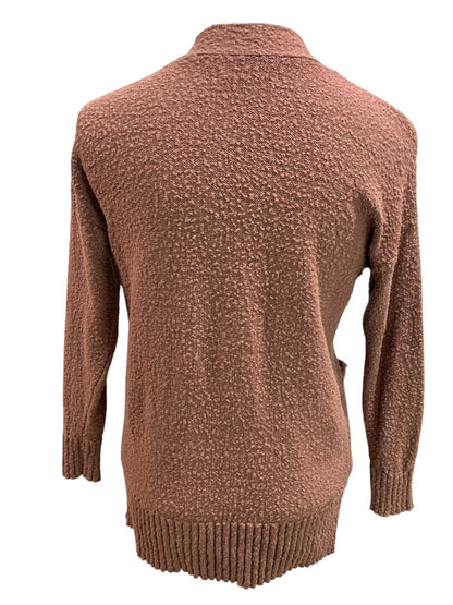 XS Loft Womens Dark Mauve V-Neck Cardigan Tunic Sweater Knit with Pockets