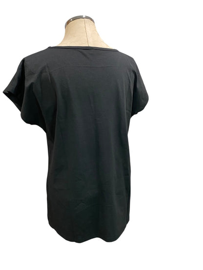 Large Set of 2 Womens New Activewear Tops V-Neck Tshirts Black White