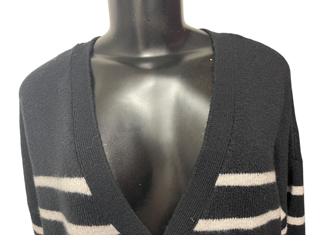 18/20 Lane Bryant Long Sleeve Button Down Striped Cardigan Black & White