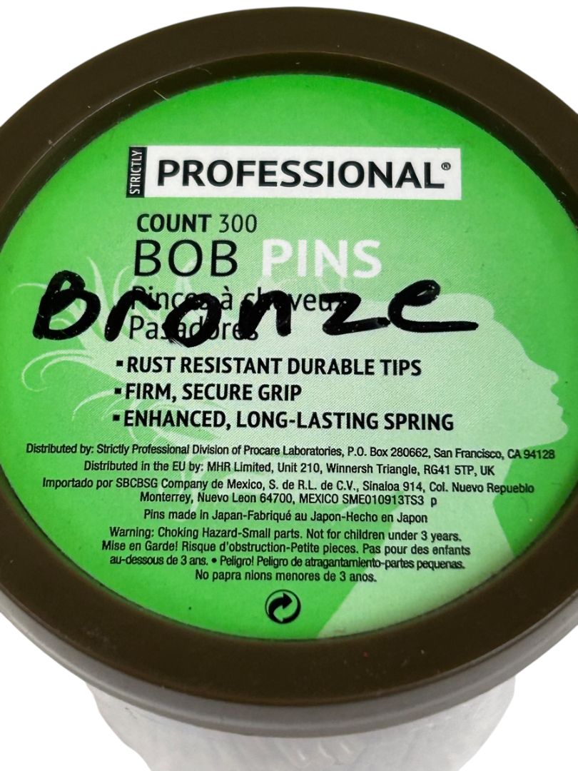 Strictly Professional New 300 Count Bobby Pins Grip Crimped Bronze