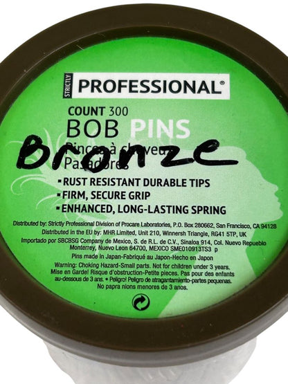 Strictly Professional New 300 Count Bobby Pins Grip Crimped Bronze