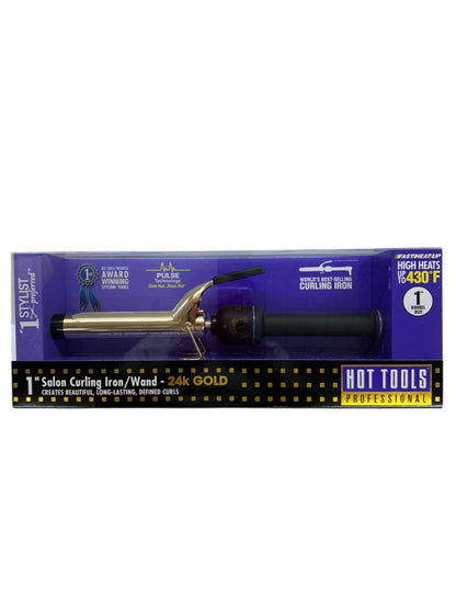 Hot Tools Professional Hair Curling Iron 1" 1181 Spring Gold Styling Beauty New