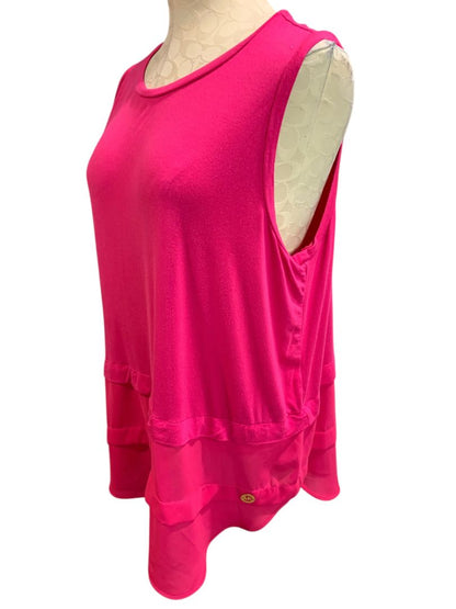 Size XL Michael Kors Hot Pink Womens Tank Top Flounce Hem Soft